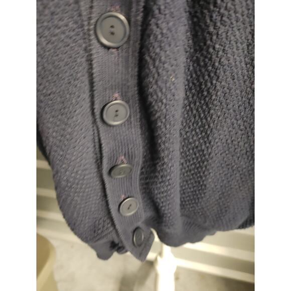 Vintage LEE Sport Women's Sweater Cardigan Large Navy Blue PTRA Safety First - Picture 3 of 6